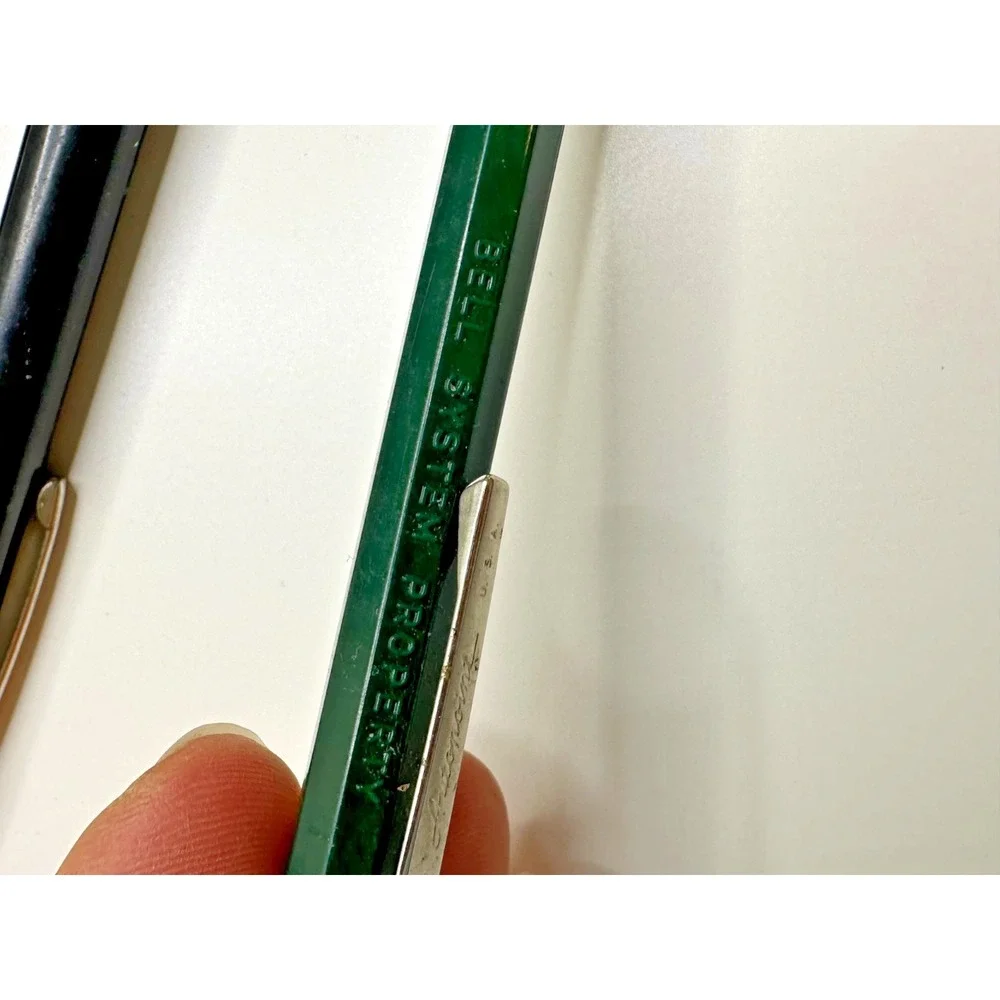 Vtg Autopoint Faber Mechanical Pencils Bell Systems Green Double End Drafting